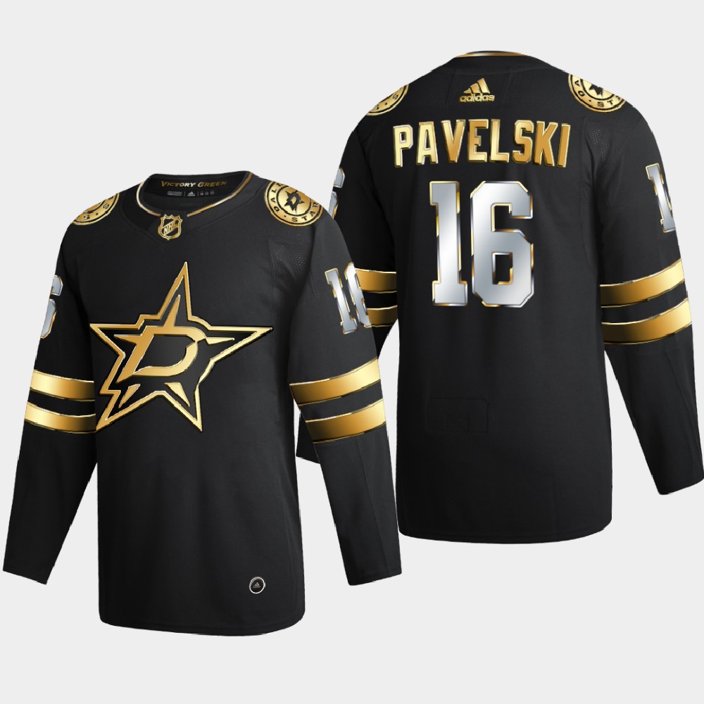 Dallas Stars 16 Joe Pavelski Men Adidas Black Golden Edition Limited Stitched NHL Jersey